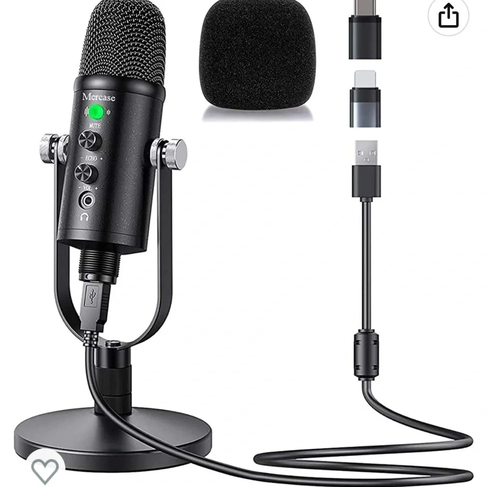 Usb microphone 🎤 🎙️ used 2 times missing usb attachments circled